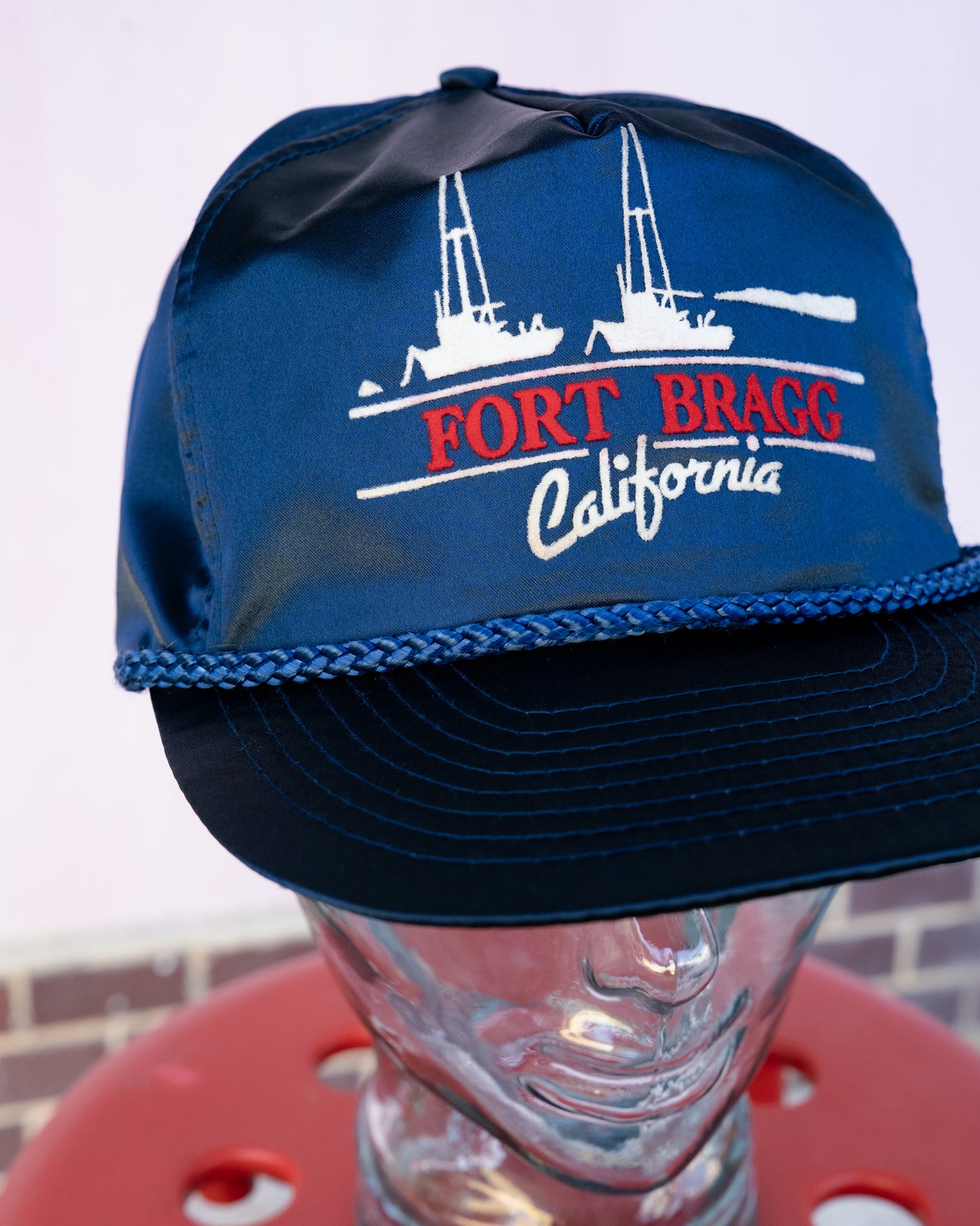 Late 1980s "NISSIN" FORT BRAGG Rope Satin Zipback Cap
