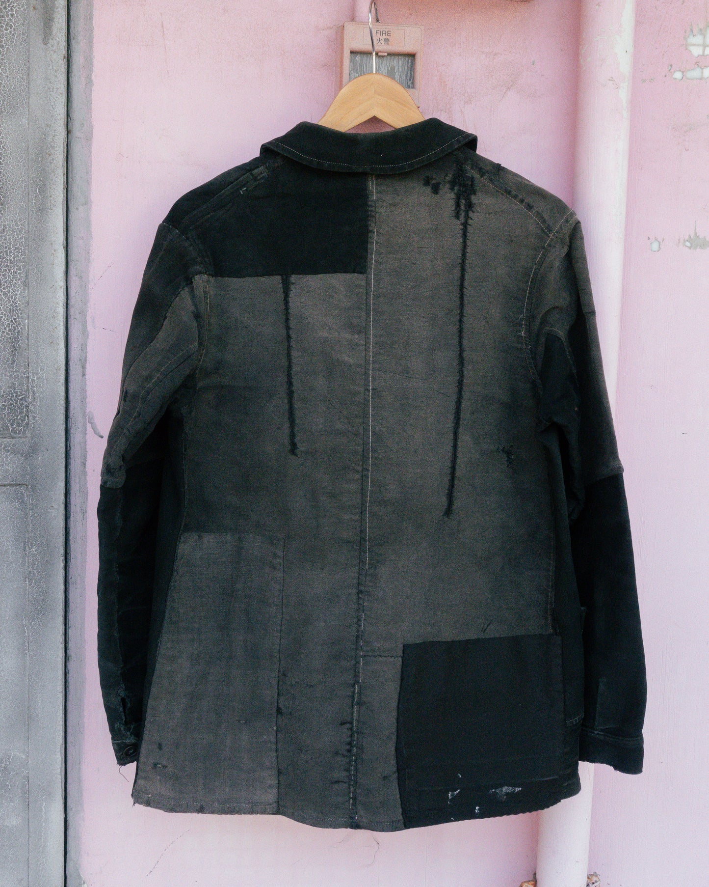 1930-40s French Black Moleskin Work Jacket