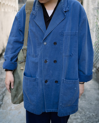 1960年代のフランス製ダブルブレストコットンワークジャケット