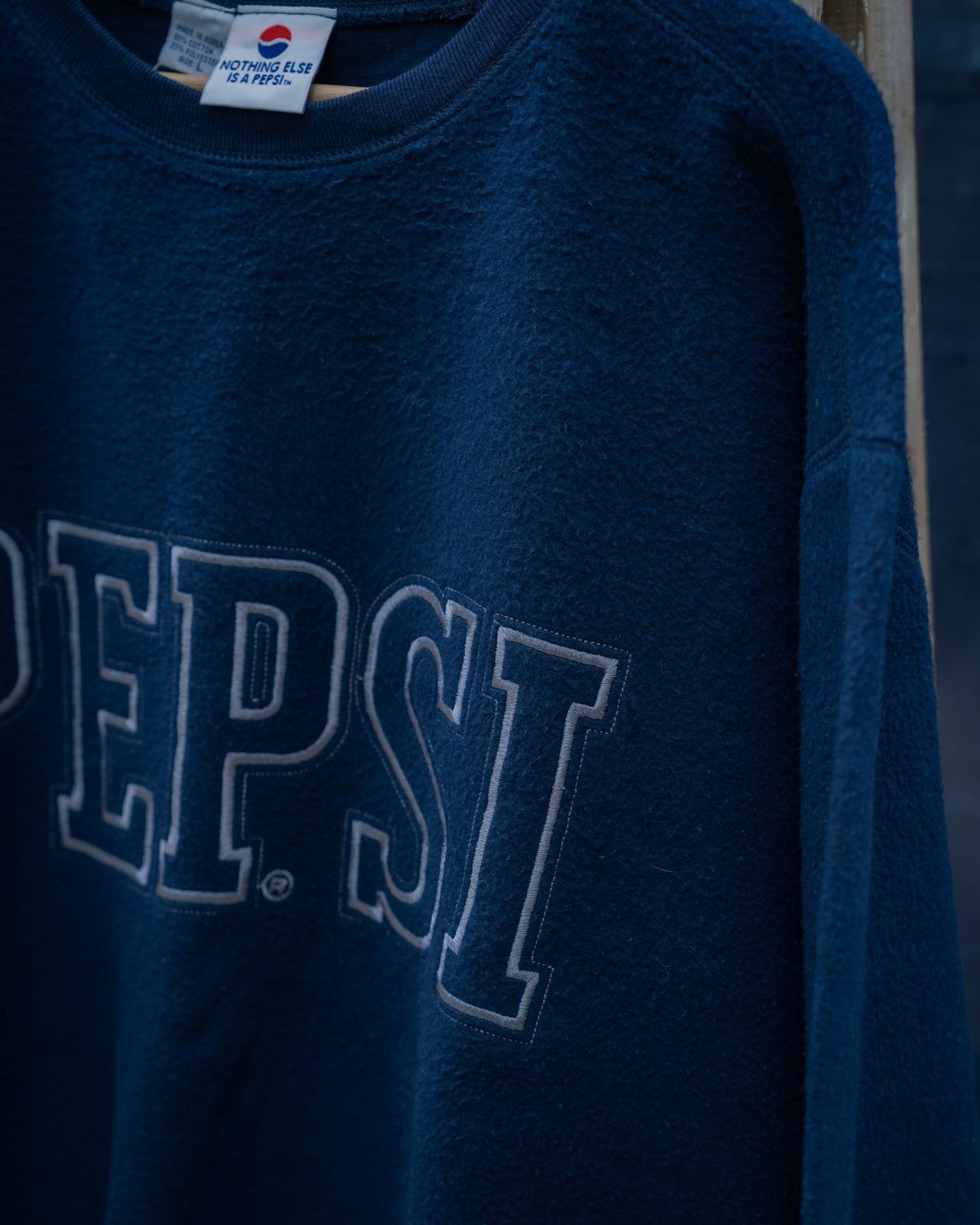 1990s "PEPSI" Fleece Embroidered Crewneck Sweatshirt