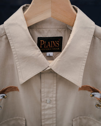 1980-90s "PLAINS" Eagles Western Pearl Snap Long Sleeve Shirt