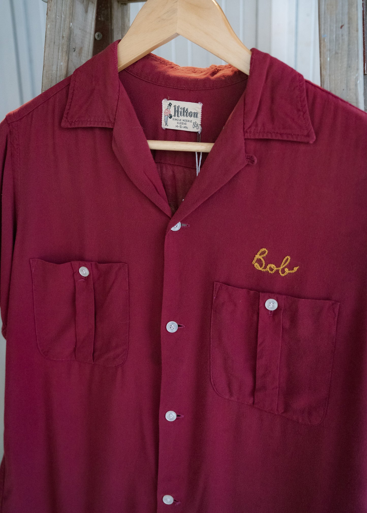 1950-60s "HILTON" Rayon Bowling Shirt