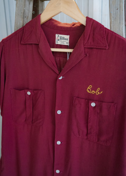 1950-60年代“希爾頓”人造絲保齡球襯衫