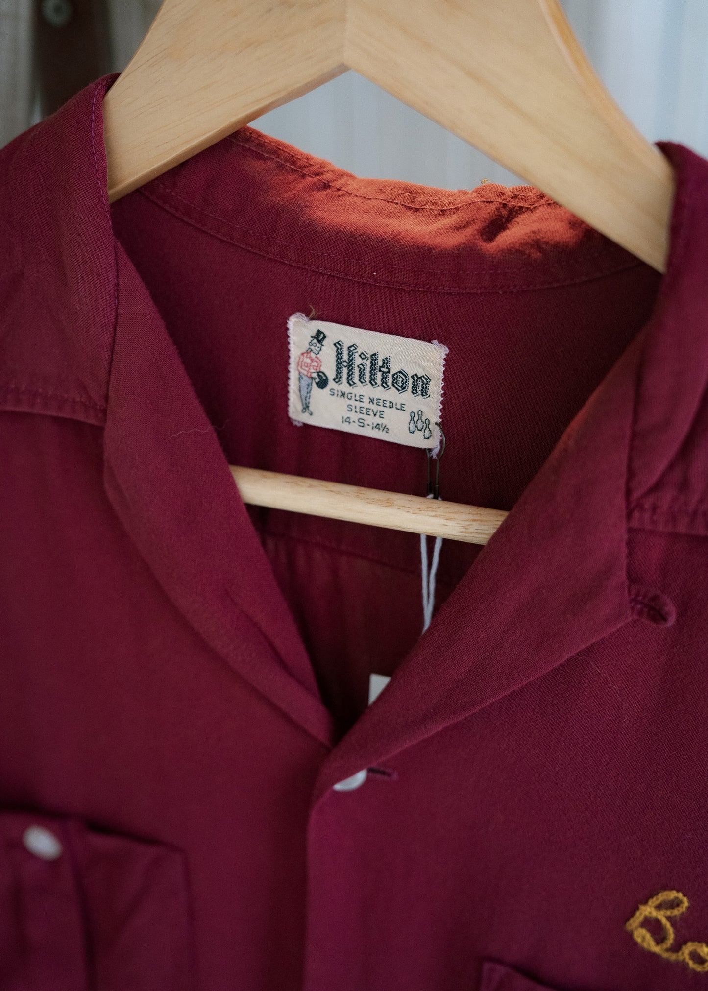 1950-60s "HILTON" Rayon Bowling Shirt