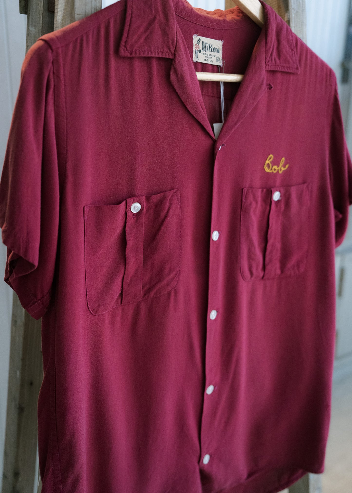 1950-60s "HILTON" Rayon Bowling Shirt