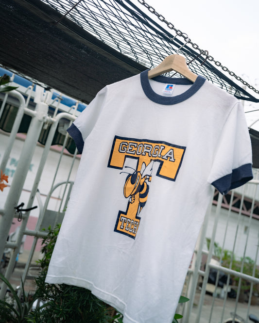1980s "RUSSELL ATHLETIC" Georgia Tech Ringer Tee