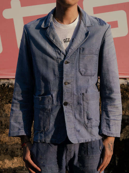 ~1950s French Moleskin Lapeled Work Jacket