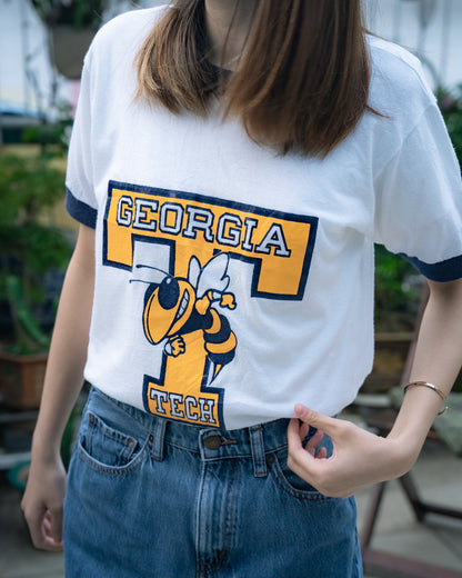 1980s "RUSSELL ATHLETIC" Georgia Tech Ringer Tee