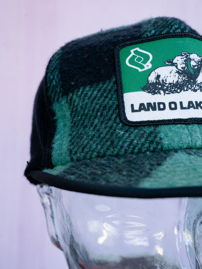 1970-80s "KAP KING" Land O'Lakes Feed Buffalo Check Wool Ear Flap Cap