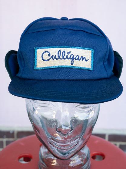 1980s USA Union Made Culligan Mechanics Quilted Lined Work Cap