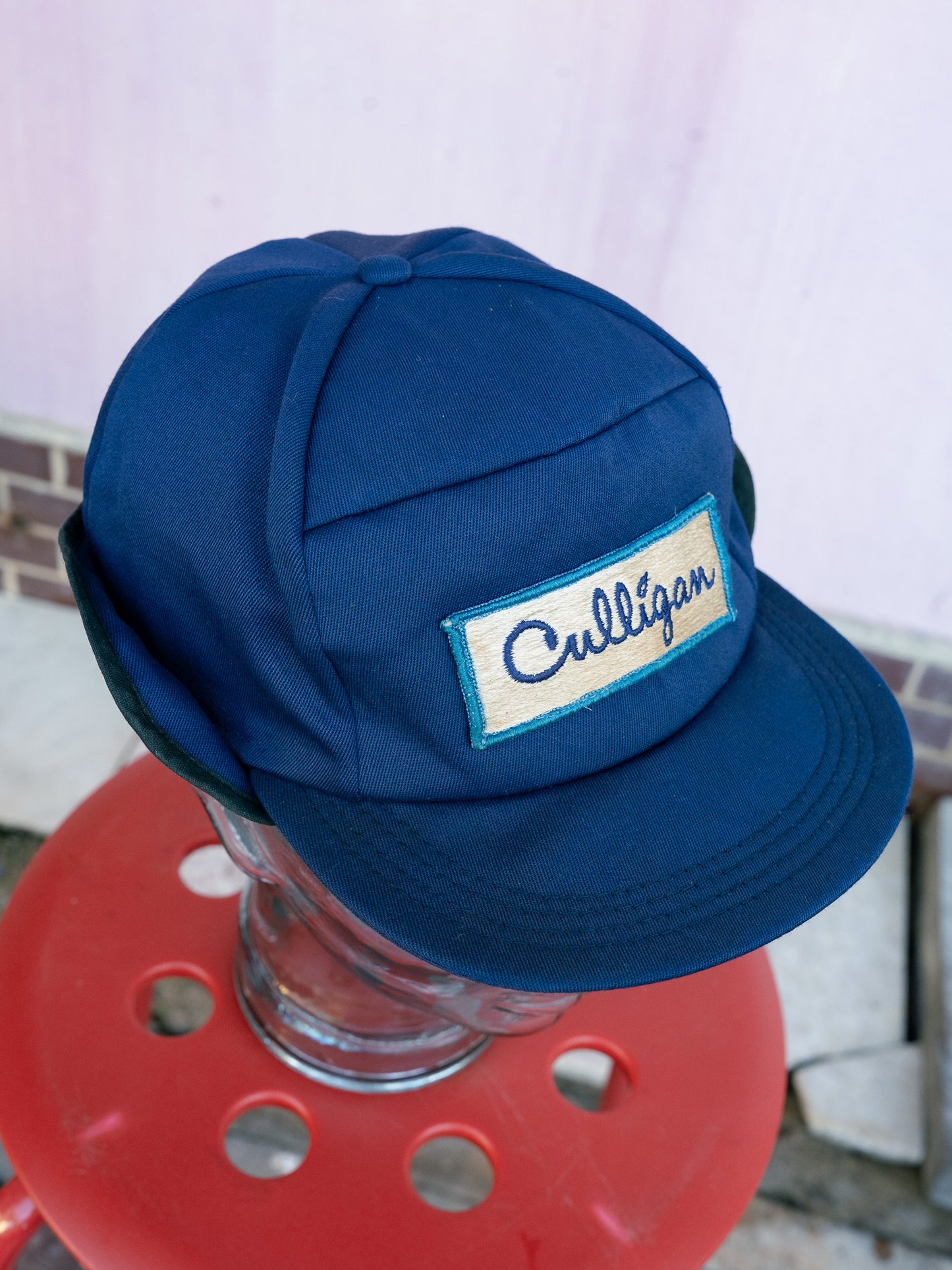 1980s USA Union Made Culligan Mechanics Quilted Lined Work Cap