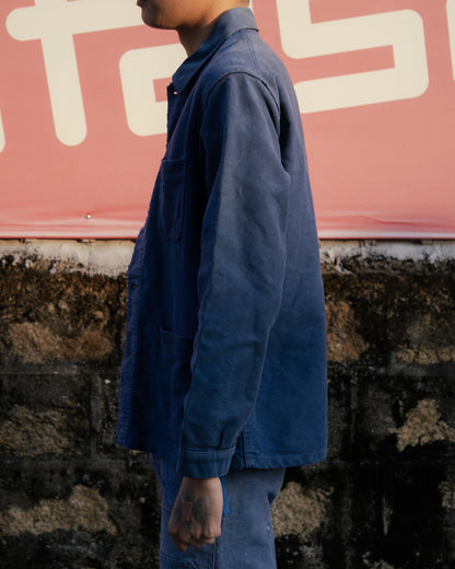 1960s French "BARBE BLEUE" Indigo Moleskin Jacket