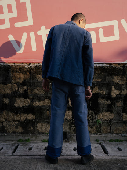 1960s French "BARBE BLEUE" Indigo Moleskin Jacket