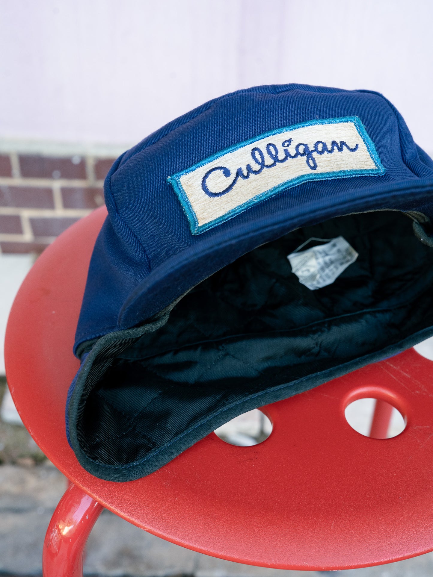 1980s USA Union Made Culligan Mechanics Quilted Lined Work Cap