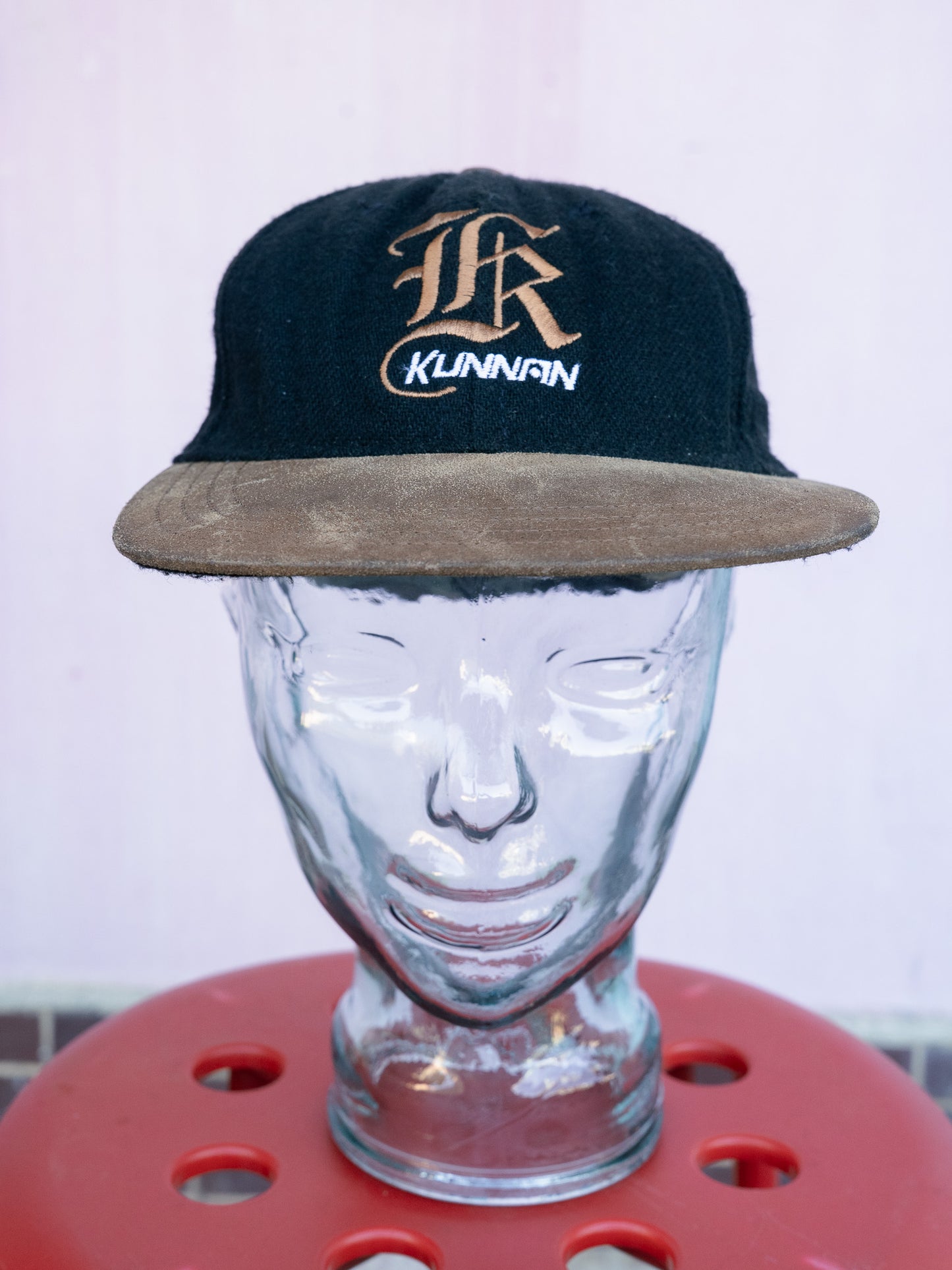 1990s "KUNNAN" Wool Blend & Leather Brim Cap