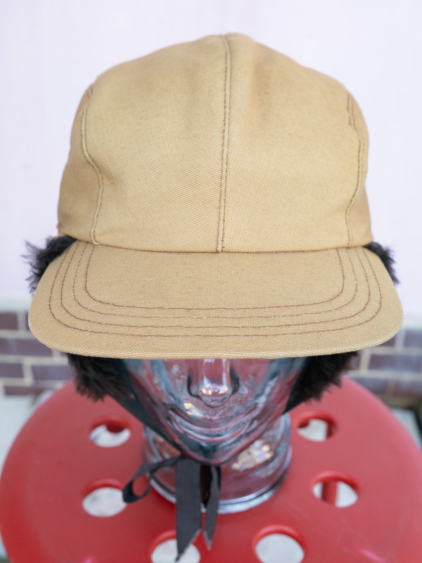 1980-90s Duck Canvas Faux Fur Ear Flap Winter Cap