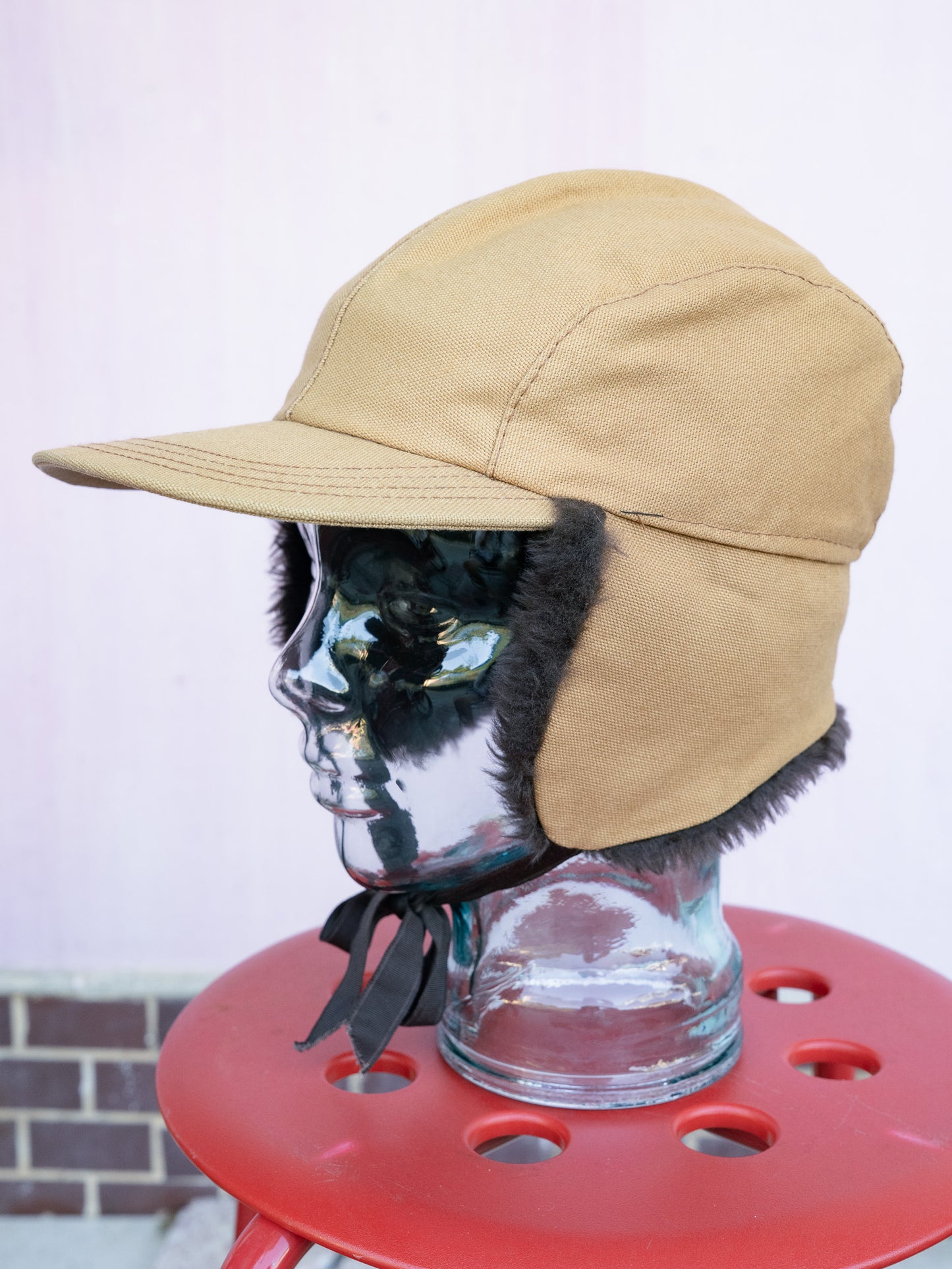1980-90s Duck Canvas Faux Fur Ear Flap Winter Cap