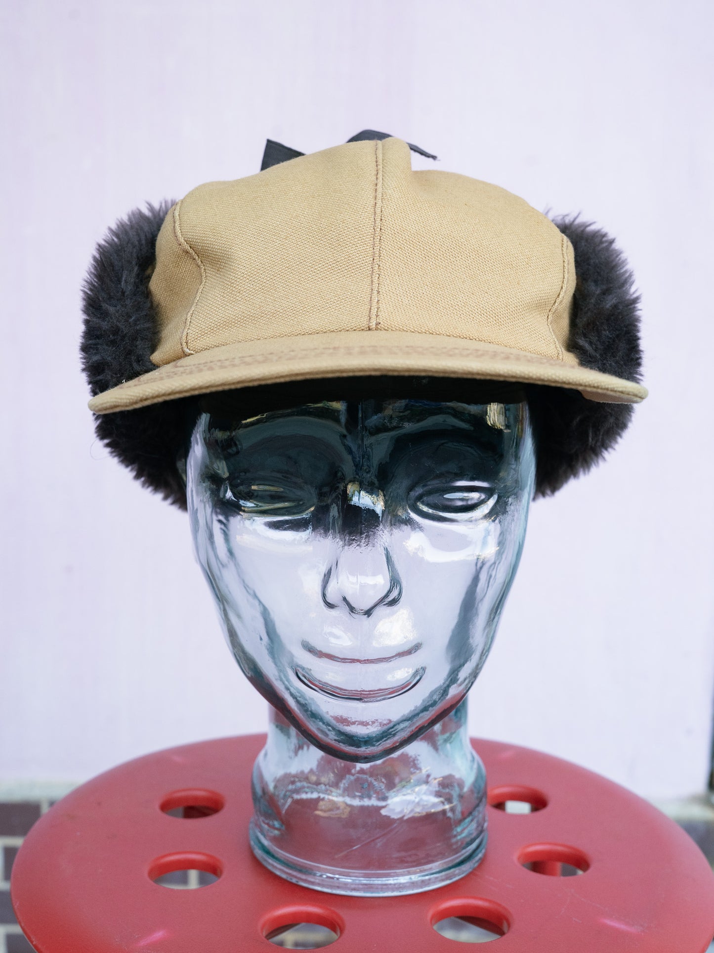 1980-90s Duck Canvas Faux Fur Ear Flap Winter Cap