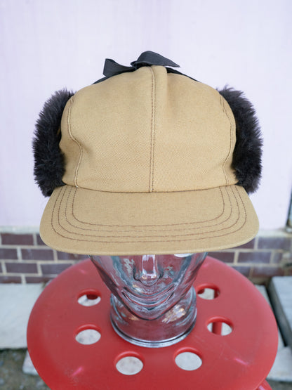 1980-90s Duck Canvas Faux Fur Ear Flap Winter Cap
