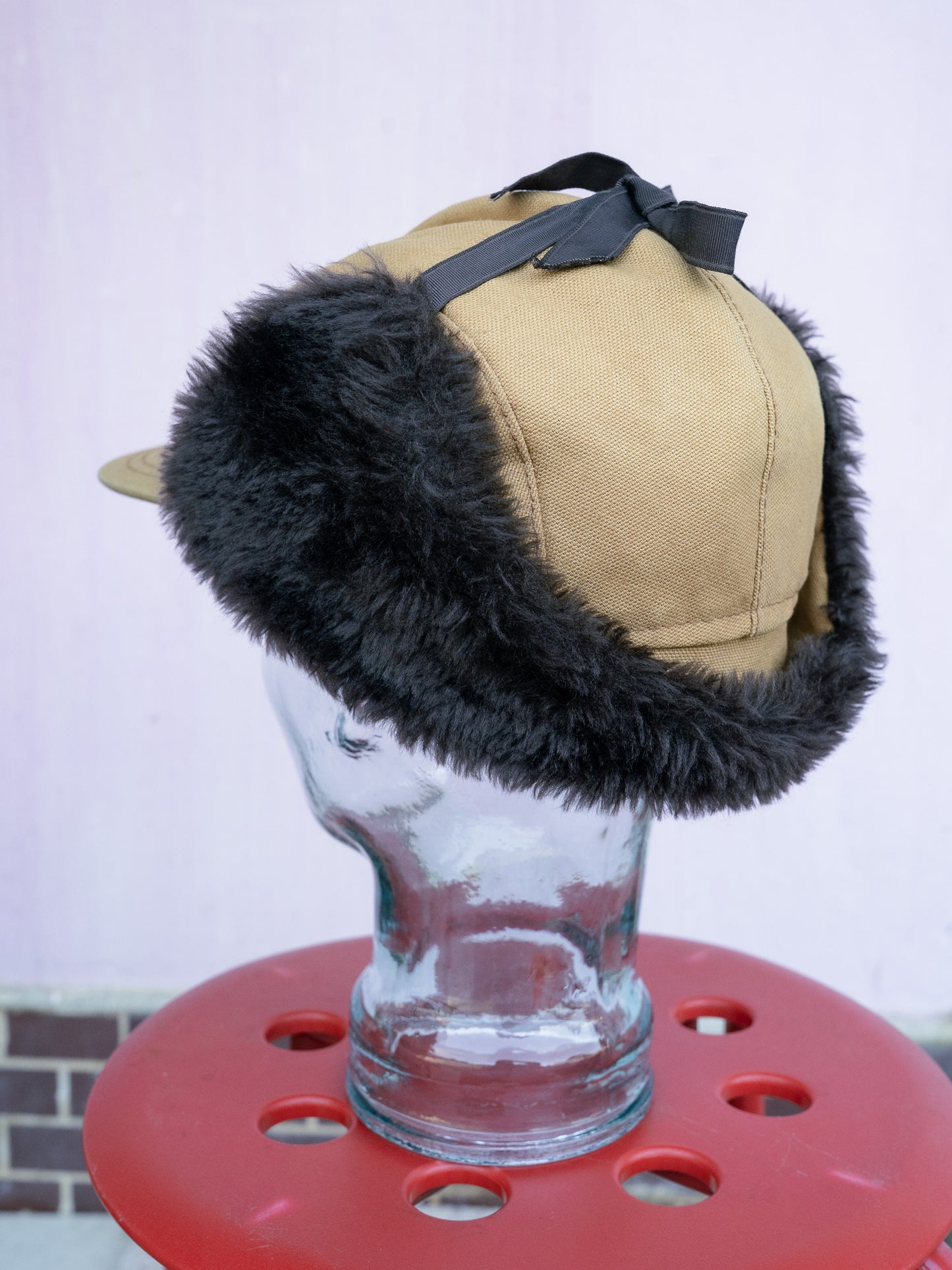 1980-90s Duck Canvas Faux Fur Ear Flap Winter Cap