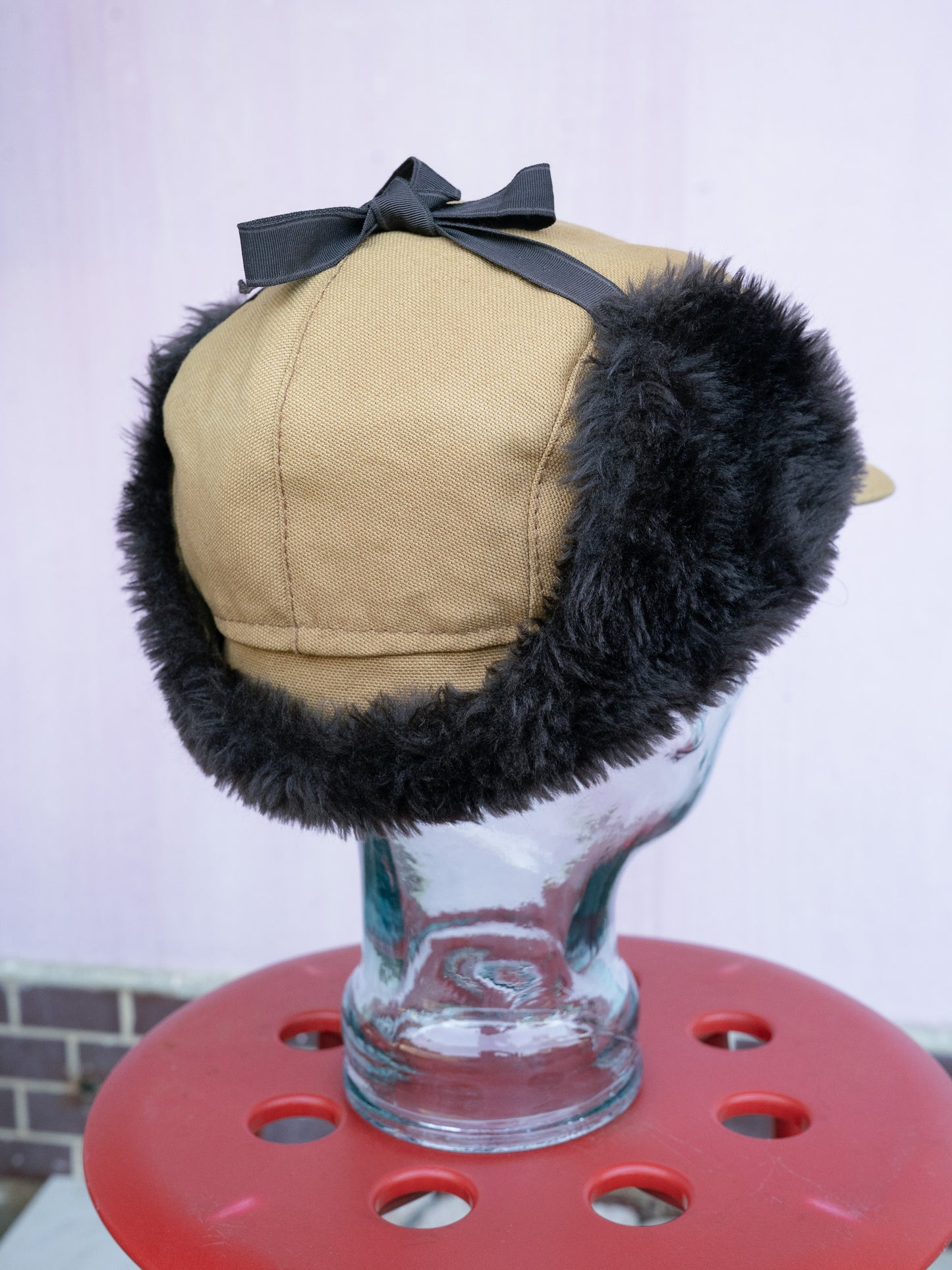 1980-90s Duck Canvas Faux Fur Ear Flap Winter Cap