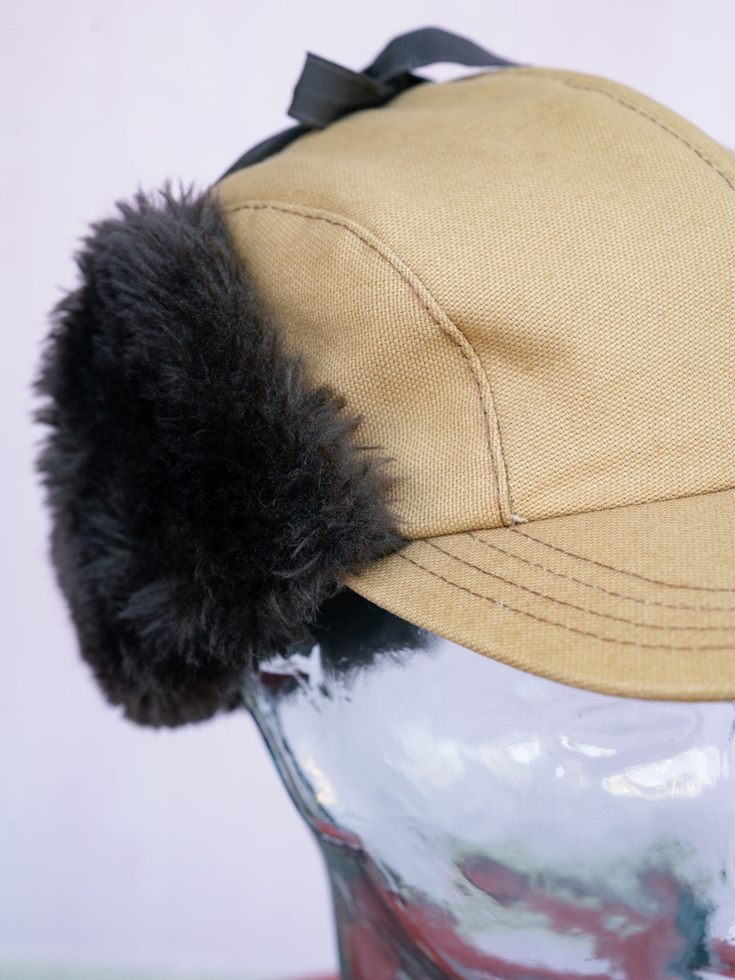 1980-90s Duck Canvas Faux Fur Ear Flap Winter Cap