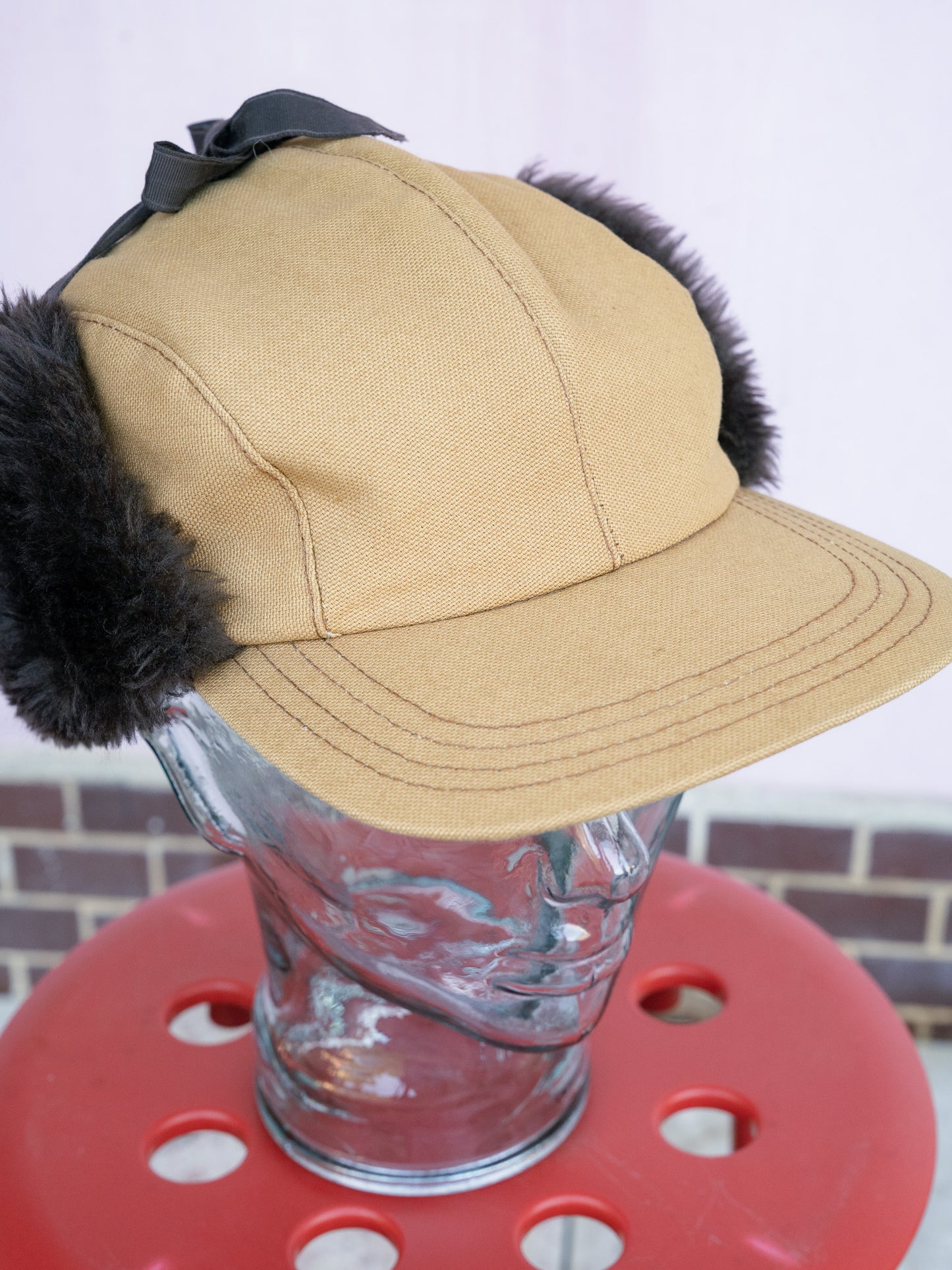 1980-90s Duck Canvas Faux Fur Ear Flap Winter Cap