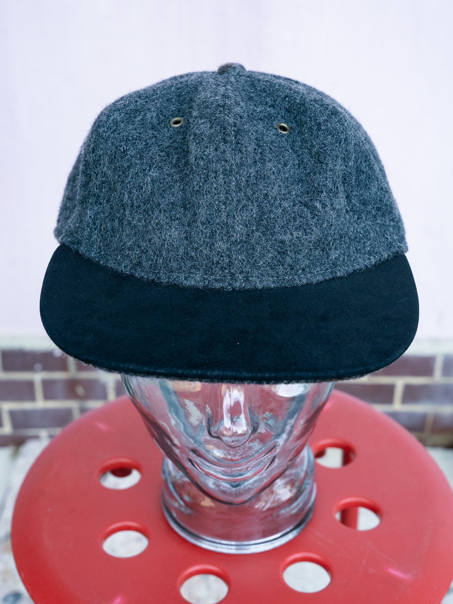 1990s "LAKE OF THE ISLES" Wool Tweed & Suede 6-Panel Cap