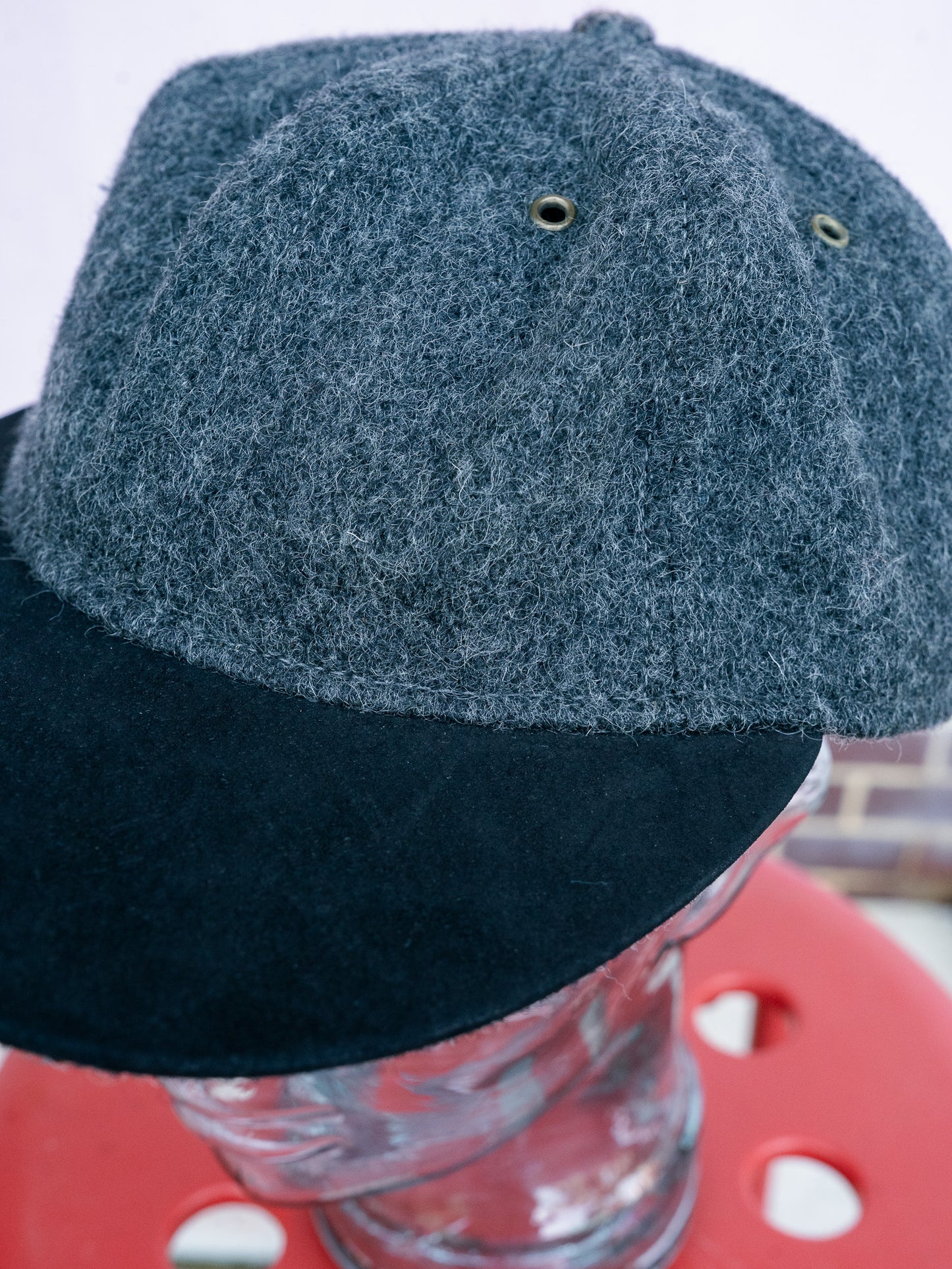 1990s "LAKE OF THE ISLES" Wool Tweed & Suede 6-Panel Cap