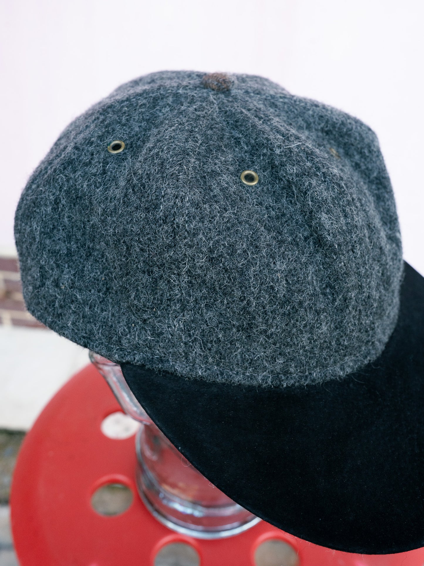 1990s "LAKE OF THE ISLES" Wool Tweed & Suede 6-Panel Cap