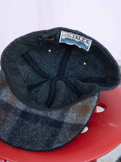1990s "LAKE OF THE ISLES" Wool Tweed & Suede 6-Panel Cap