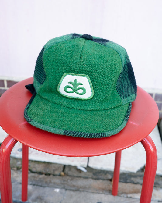 1980s Pioneer Hi-Bred Buffalo Plaid Wool Blend Quilted Cap