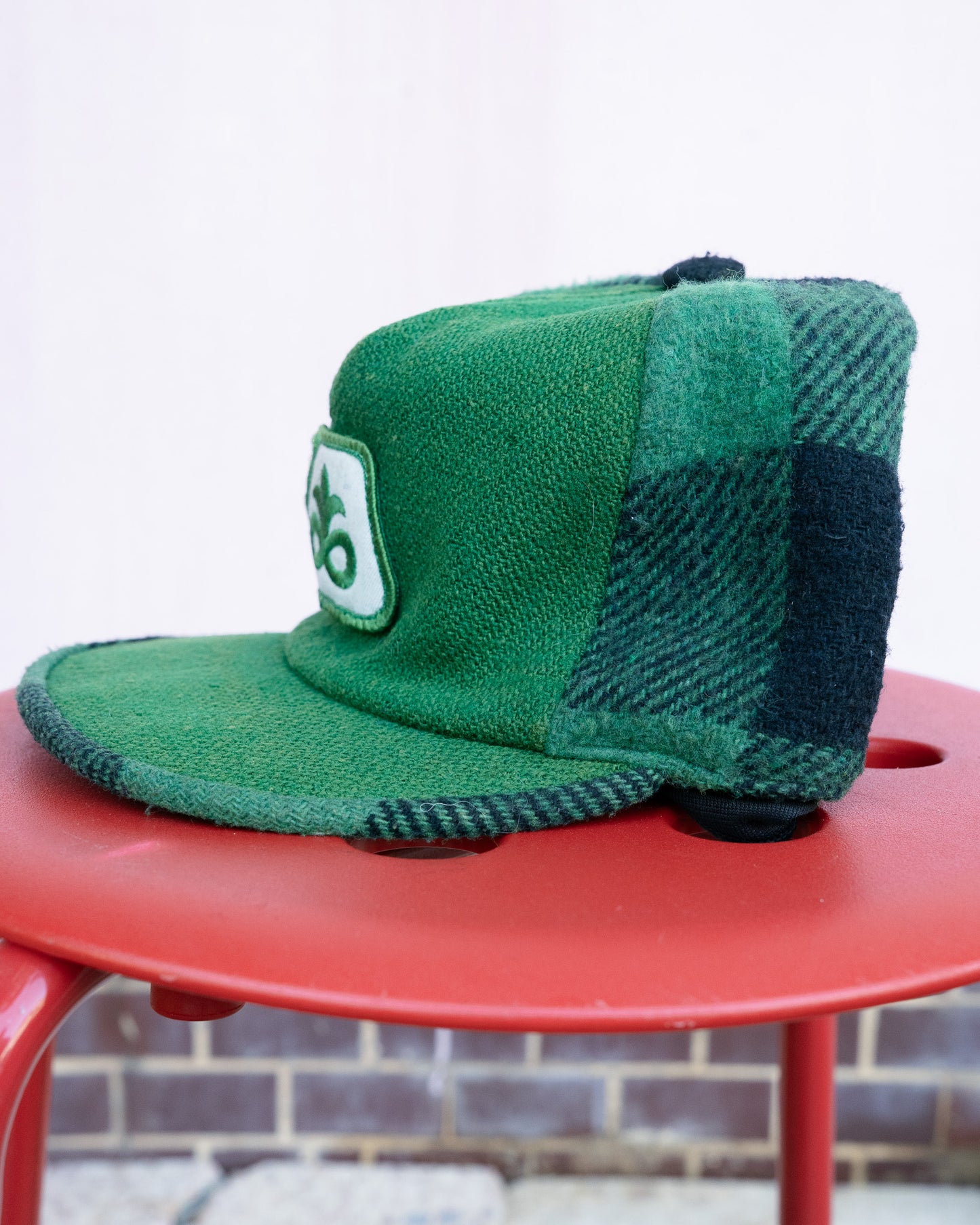1980s Pioneer Hi-Bred Buffalo Plaid Wool Blend Quilted Cap