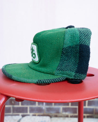 1980s Pioneer Hi-Bred Buffalo Plaid Wool Blend Quilted Cap