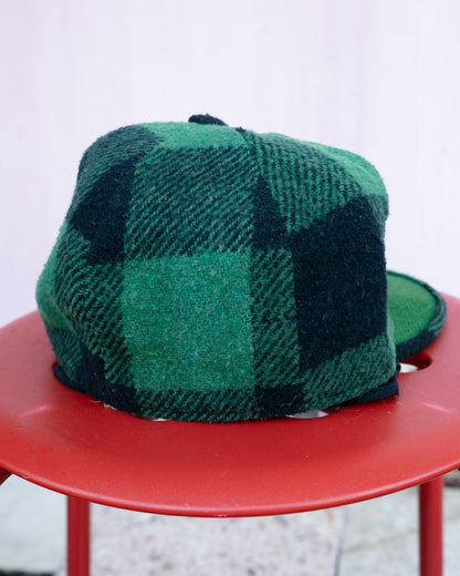 1980s Pioneer Hi-Bred Buffalo Plaid Wool Blend Quilted Cap