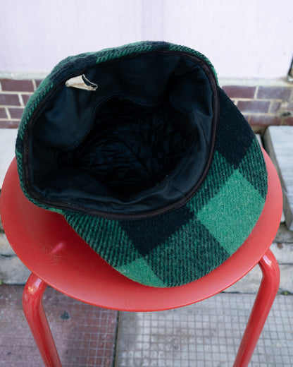 1980s Pioneer Hi-Bred Buffalo Plaid Wool Blend Quilted Cap