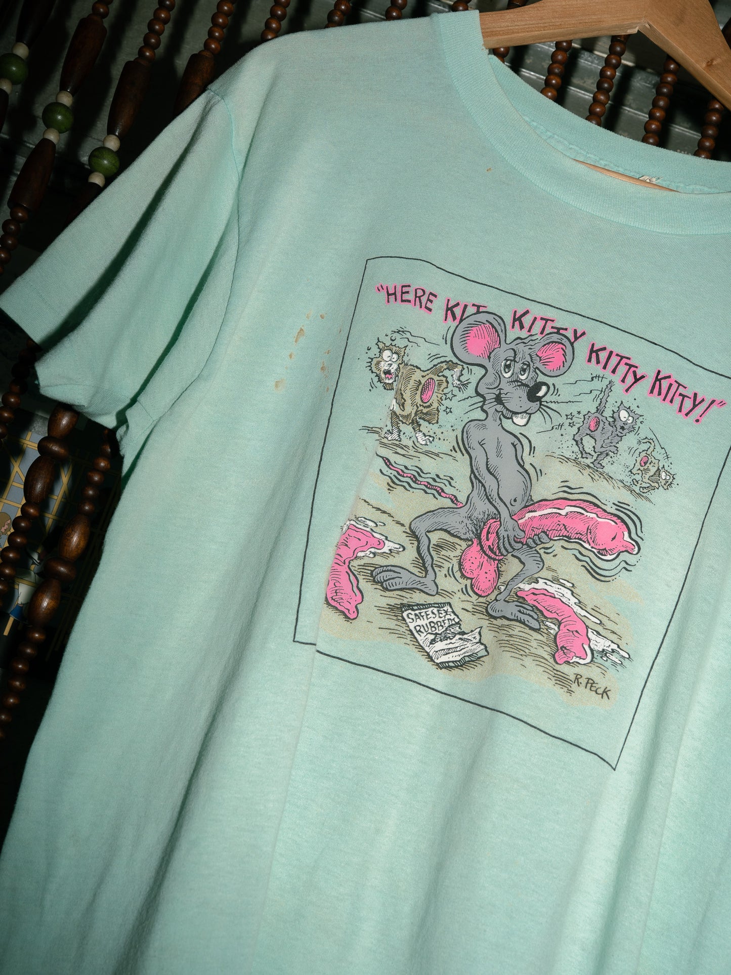 Early 1980s "SCREEN STARS" Here Kit Kitty Kitty Kitty! Adult Humor Tee