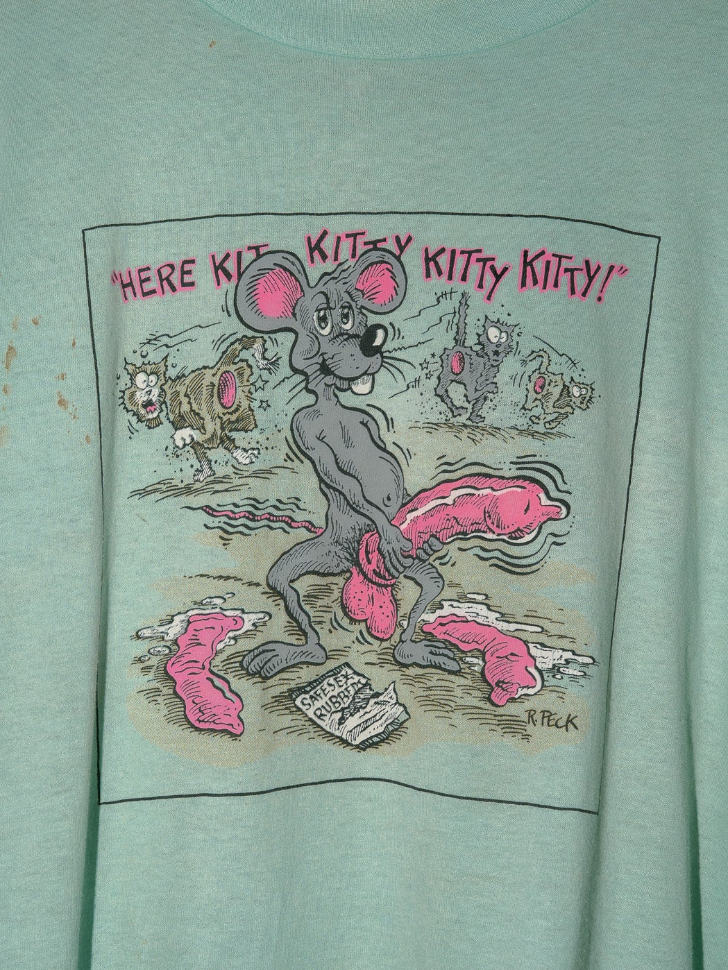 Early 1980s "SCREEN STARS" Here Kit Kitty Kitty Kitty! Adult Humor Tee