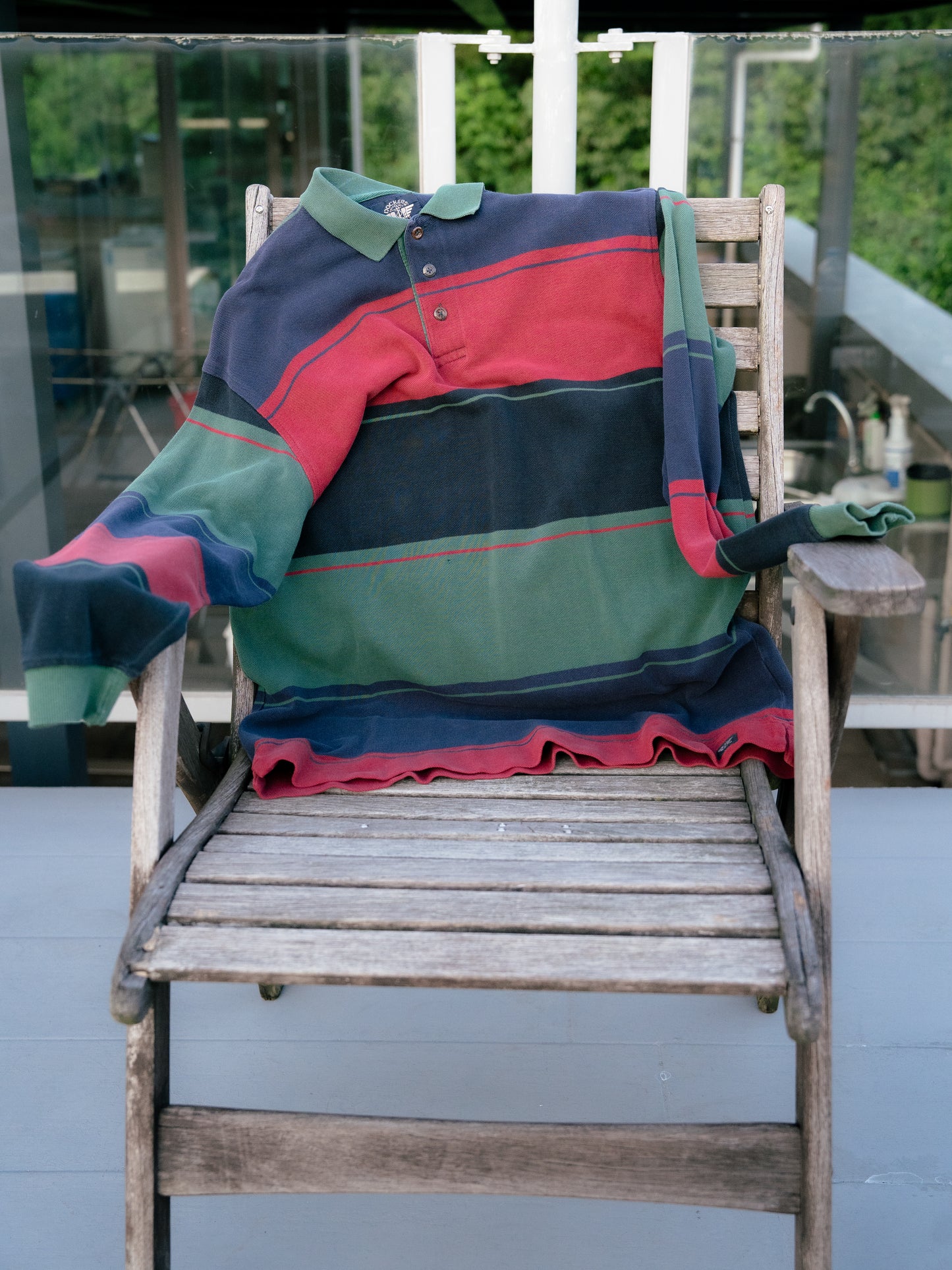 1990s "DOCKERS" Long Sleeve Rugby Polo Shirt