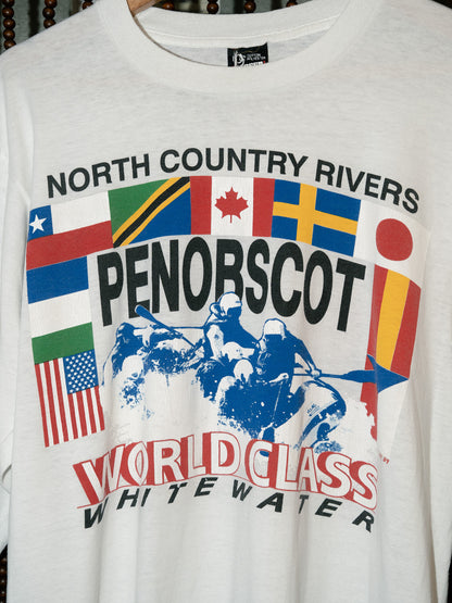 1989 "Screen Stars" Penobscot Whitewater Rafting Long Sleeve Shirt