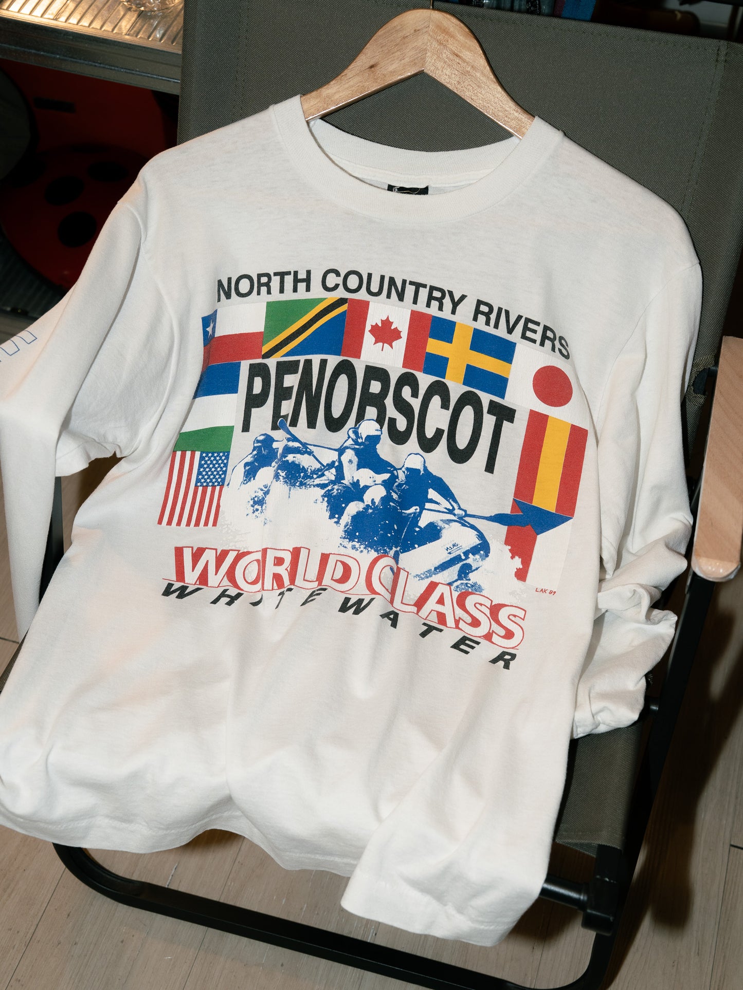 1989 "Screen Stars" Penobscot Whitewater Rafting Long Sleeve Shirt