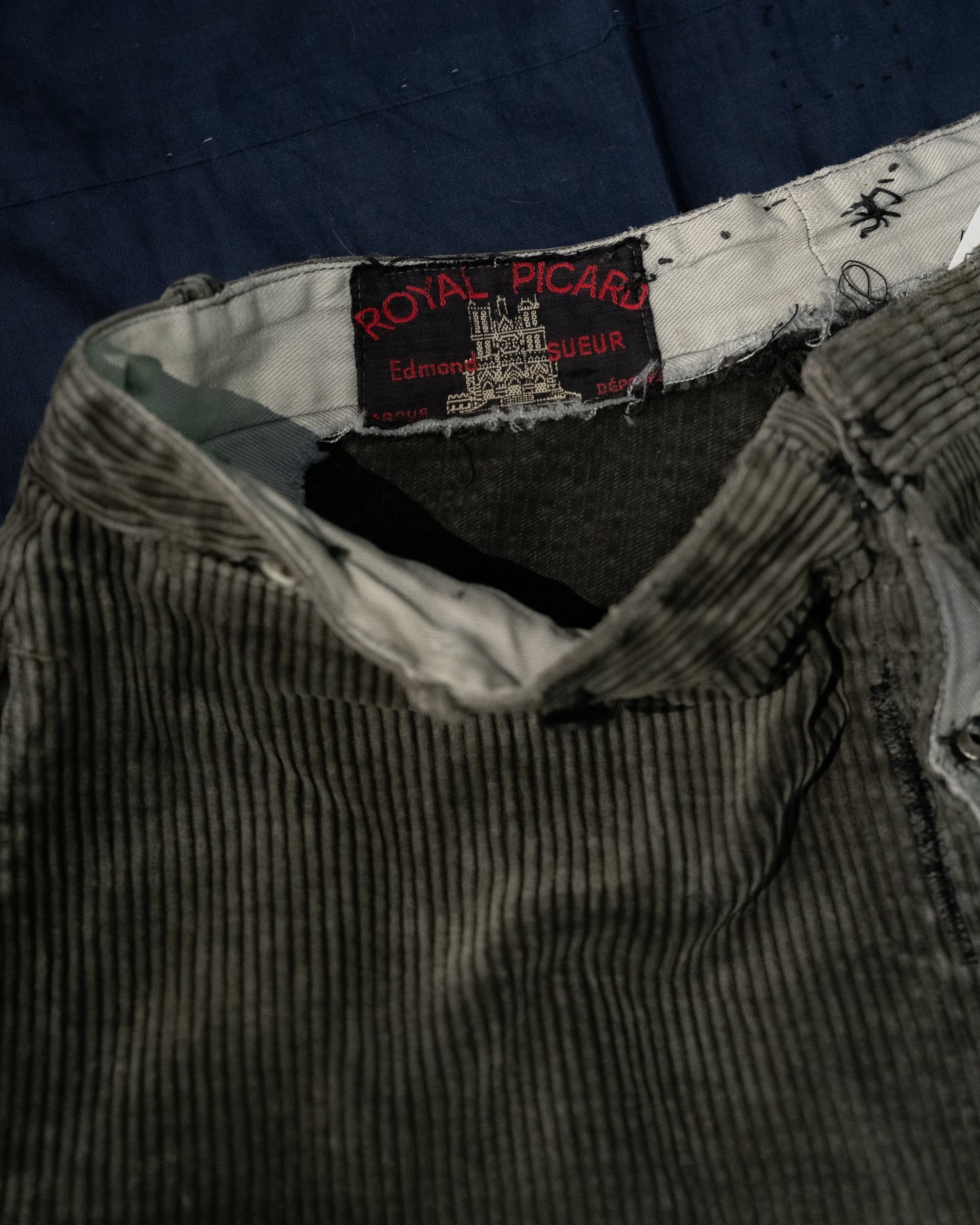1940s French "ROYAL PICARD" Corduroy Work Pants