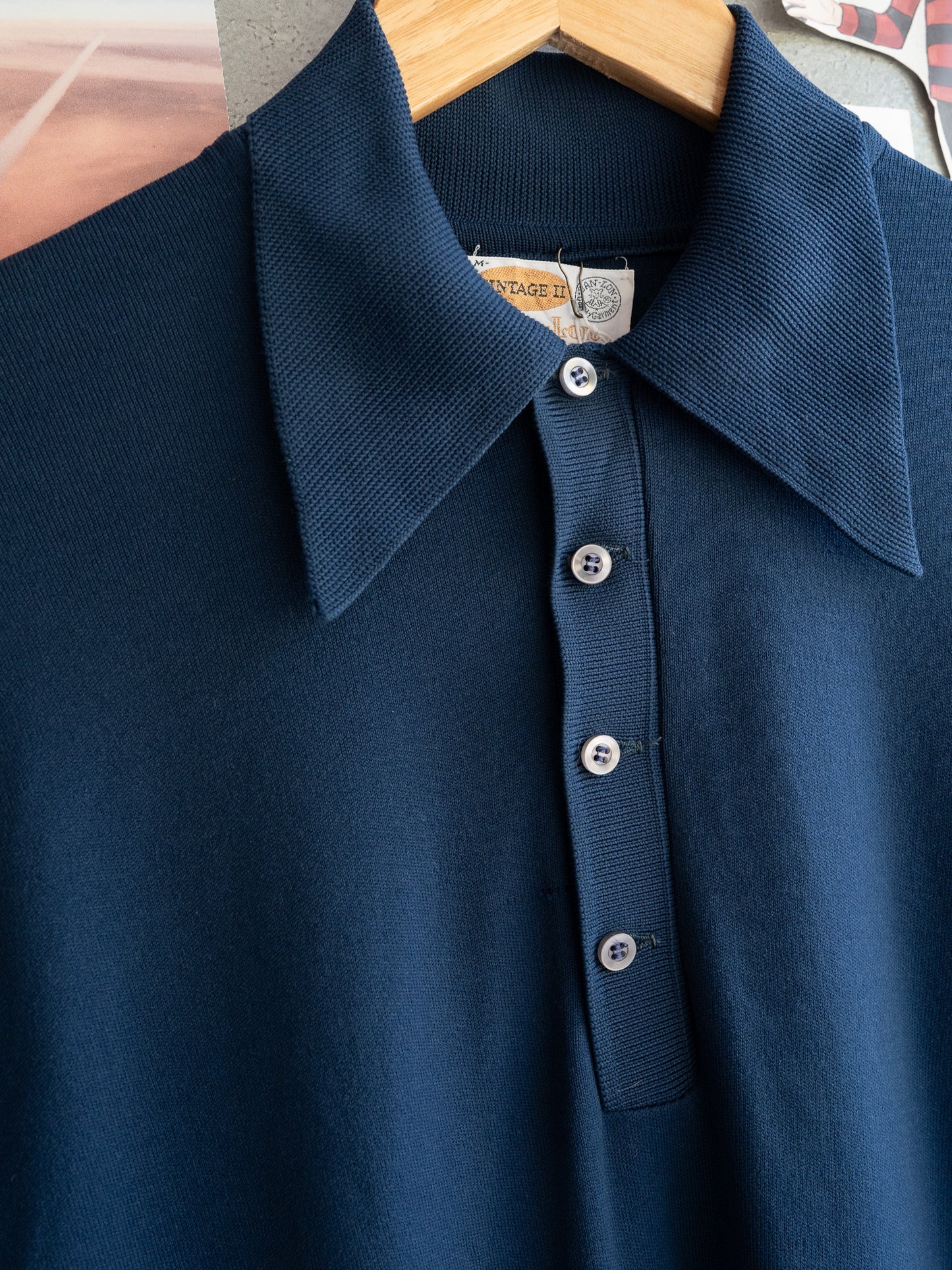 1970s "VINTAGE II" Ban-Lon Nylon Knit Short Sleeve Polo Shirt