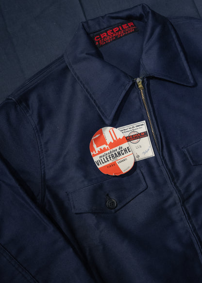 1940s "CREPIER" French Moleskin Cyclist Jacket - Deadstock