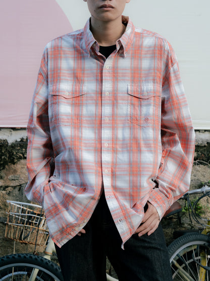 “ROPER”格紋長袖紐帶襯衫