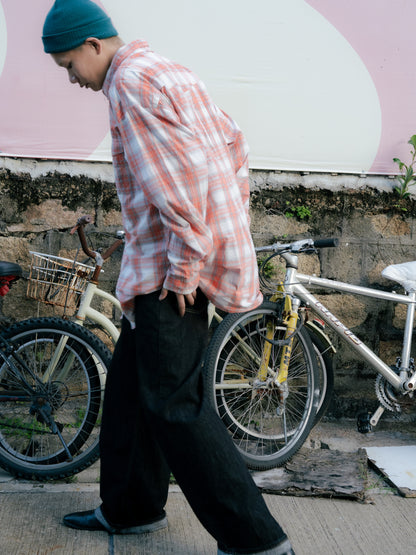 “ROPER”格紋長袖紐帶襯衫