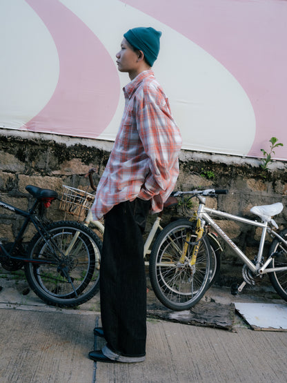 “ROPER”格紋長袖紐帶襯衫