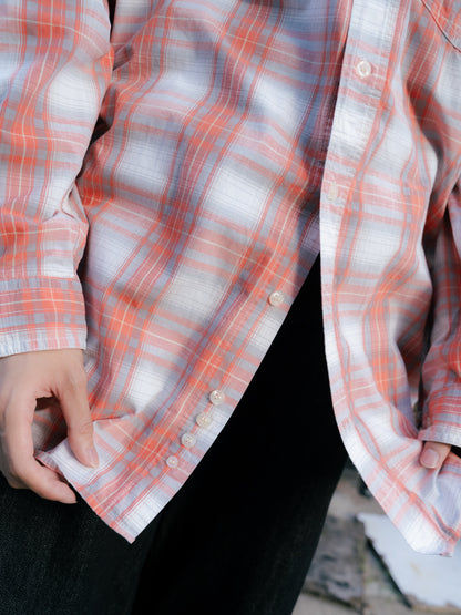 “ROPER”格紋長袖紐帶襯衫