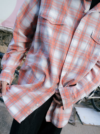 “ROPER”格紋長袖紐帶襯衫