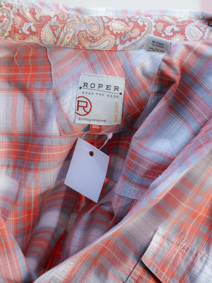 “ROPER”格紋長袖紐帶襯衫